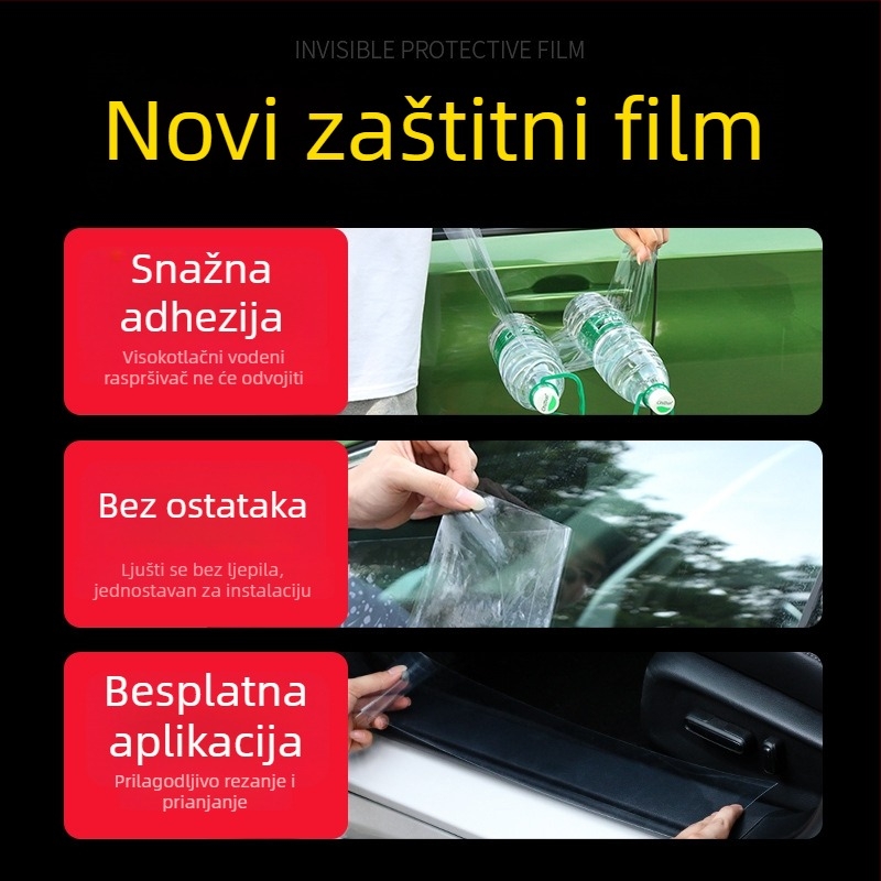 Unutarnji prag zaštitnik automobila – prozirna samoljepljiva naljepnica s teksturom kože nosoroga, za prtljažnik, stražnji dio i bočne ploče
