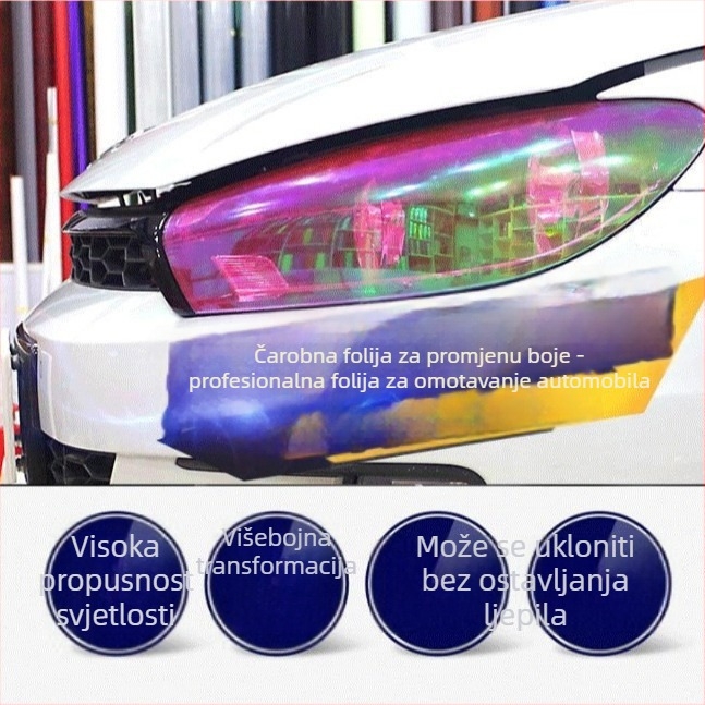 Ainoli Symphony Film za promjenu boje farova za automobile i motocikle, prozirna naljepnica stražnjih svjetala, PVC sigurnosni film, širina 30 cm