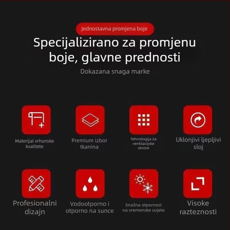 Auto unutarnji zaštitni film s teksturom cvjetnog karbona (fleksibilna osnova; PVC materijal; 2-godišnje jamstvo; jednostavna ugradnja s kanalima za otpuštanje zraka; UV otporni premaz)