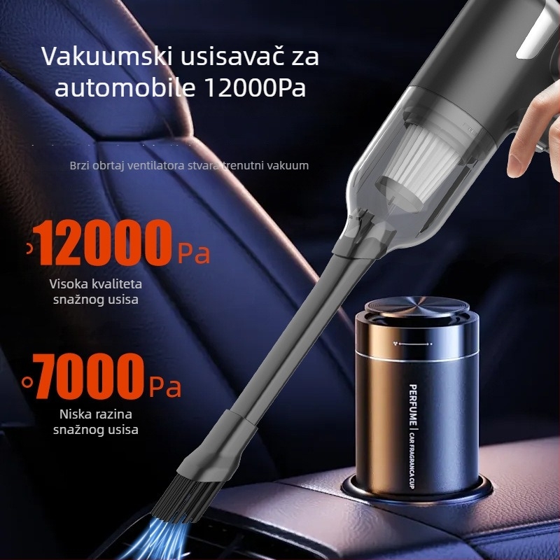 Ručni bežični usisavač za automobil s 120 W motorom bez četkica, usis 11 000 Pa, baterija 4000 mAh