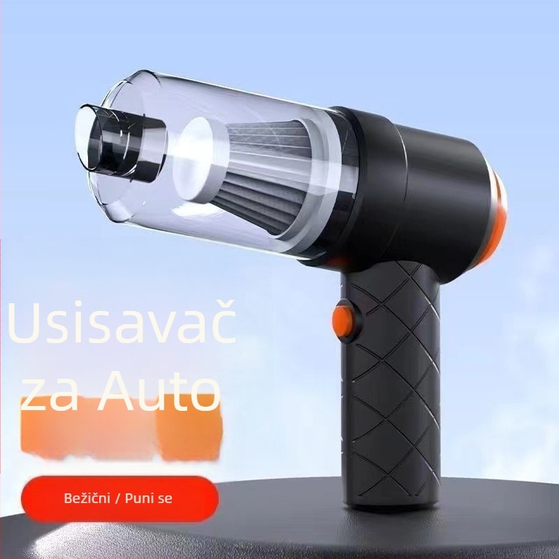 Prijenosni ručni usisavač za automobil s integriranom funkcijom usisavanja i ispuha, 7,4V, 120W, 6000Pa, bežično punjenje
