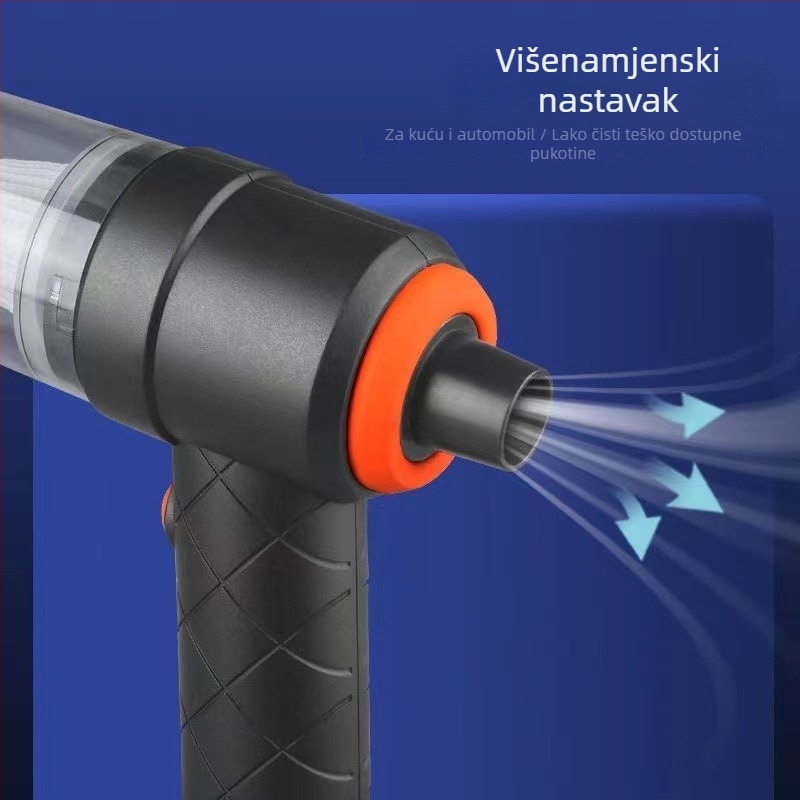 Prijenosni ručni usisavač za automobil s integriranom funkcijom usisavanja i ispuha, 7,4V, 120W, 6000Pa, bežično punjenje