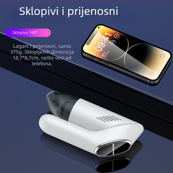 Sklopivi bežični usisavač za auto – jaka usisna snaga, ručni, kompaktan za auto i dom