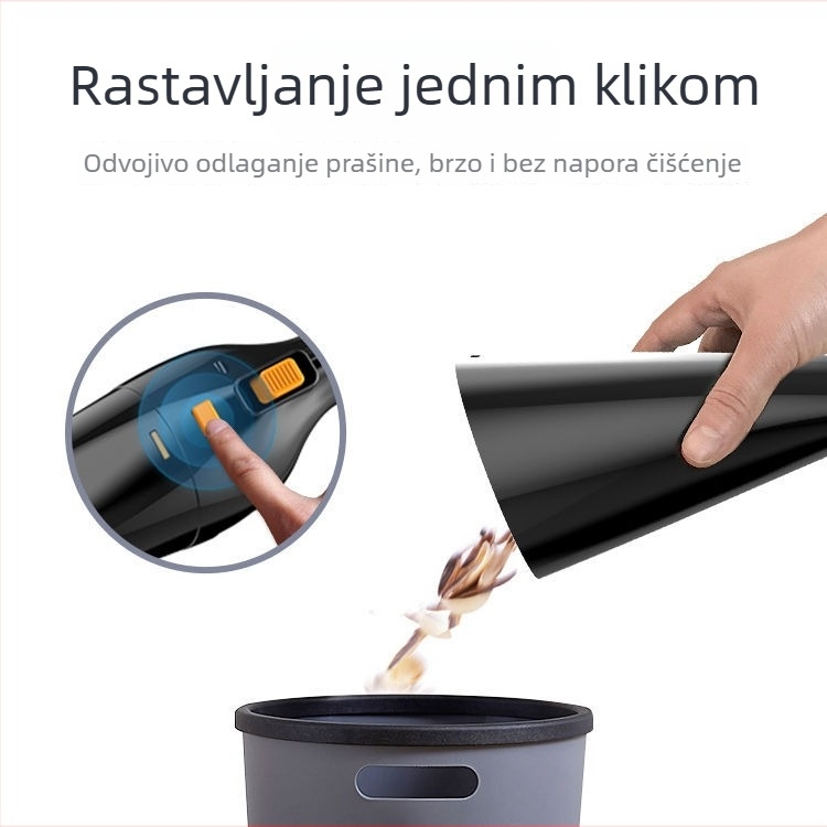 Bežični usisavač za automobil, ručni i prijenosni, visoke snage, kompaktni