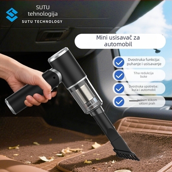 Ručni usisavač za auto – bežični (12V, 120W, 6000 Pa, 65 dBA)