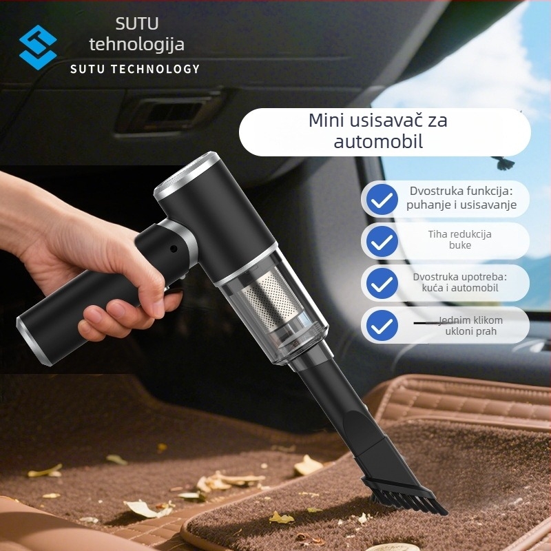 Ručni usisavač za auto – bežični (12V, 120W, 6000 Pa, 65 dBA)