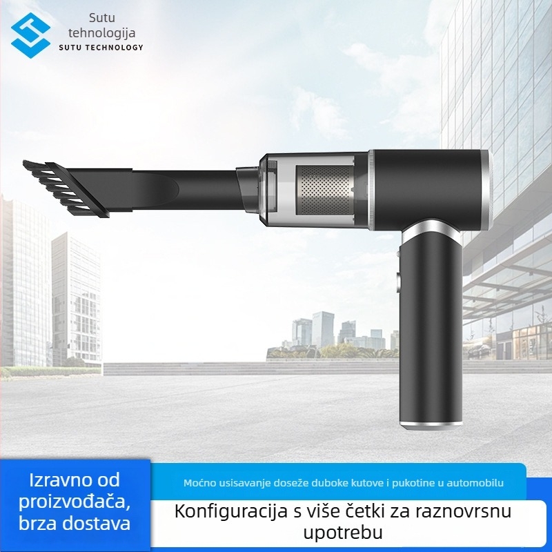 Ručni usisavač za auto – bežični (12V, 120W, 6000 Pa, 65 dBA)