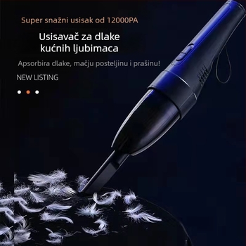 Ručni usisavač za auto s usisom 5500Pa, 12V, 120W, napajanje putem 12V utičnice, model YS-002, funkcija čišćenja prašine
