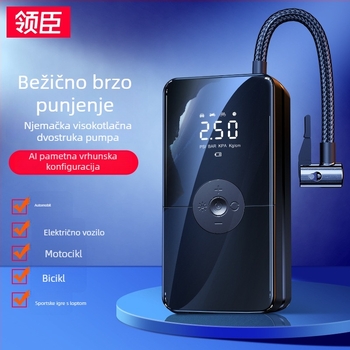 Ling Chen bežična autopumpa za zrak s digitalnim zaslonom, punjiva, prijenosna za automobile, visoke snage, 12V, 3 m kabel, osvjetljenje