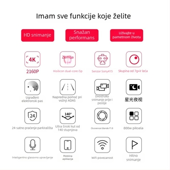 Prenosni kompresor za automobilne gume s digitalnim zaslonom, 12V, 120W, USB punjenje, 0,7 m crijevo