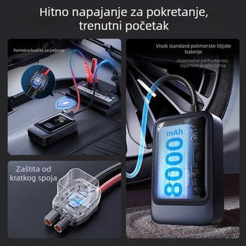 Automobilska pumpa za zrak s hitnim startom 1000A, 20V, 120W, Type-C, 35 L/min