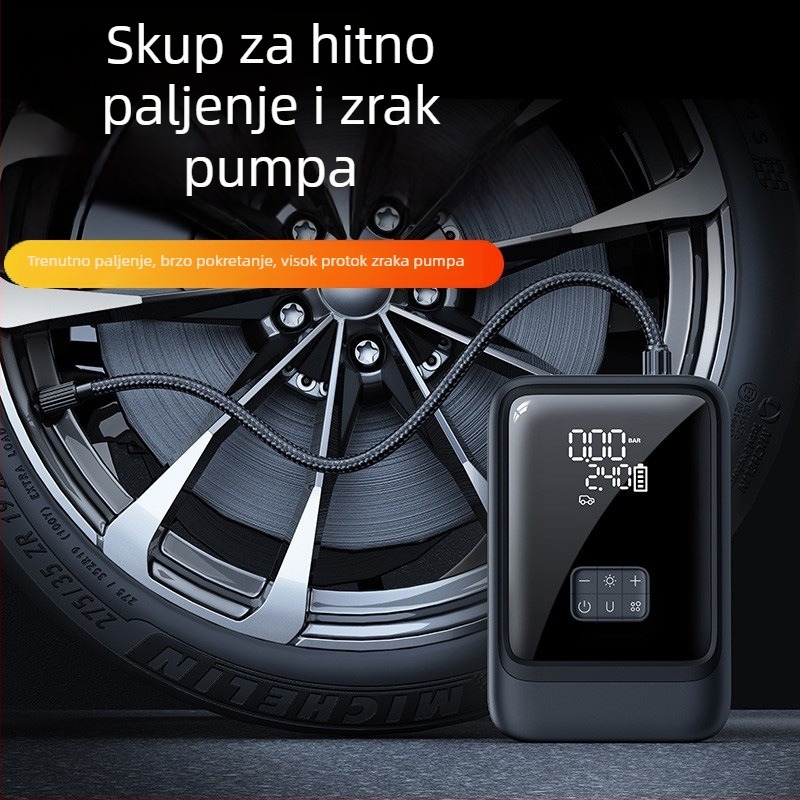 Automobilska pumpa za zrak s hitnim startom 1000A, 20V, 120W, Type-C, 35 L/min