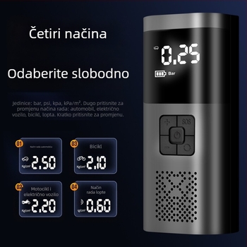 Prijenosna pumpa za automobile gume s bežičnim napajanjem, pametnim digitalnim zaslonom i visokom snagom