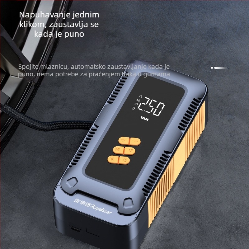 12V kompresor za gume, sve-u-jednom s hitnim pokretanjem i USB punjenjem
