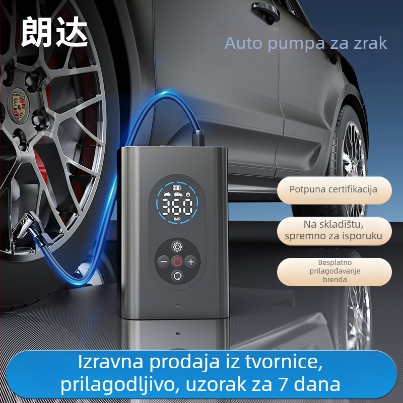 Prijenosna pumpa za automobil s digitalnim zaslonom, 7.4V, 120W, 25 L/min, težina 0,5 kg
