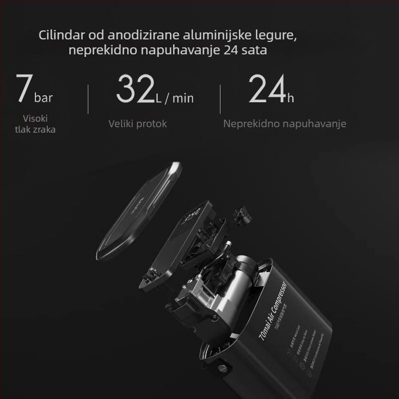 70Mai prenosivi kompresor za napuhavanje guma, 12V, za auto i dom