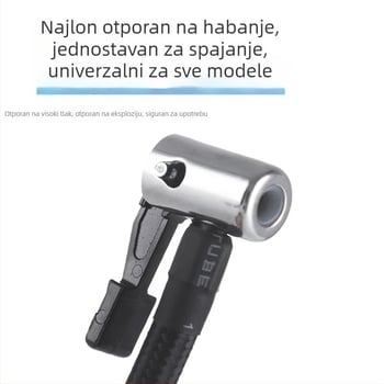 Automobilska pumpa za napuhavanje guma s crijevom i nastavkom, 12V, 280W, 70 L/min, digitalni zaslon