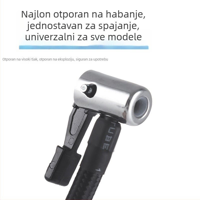Automobilska pumpa za napuhavanje guma s crijevom i nastavkom, 12V, 280W, 70 L/min, digitalni zaslon