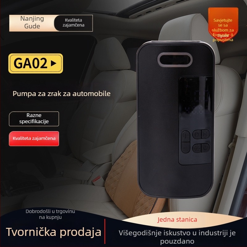 GA02 Prenosiva pumpa za automobile i bicikle – Električna pumpa za gume s digitalnim zaslonom, brzo napuhivanje