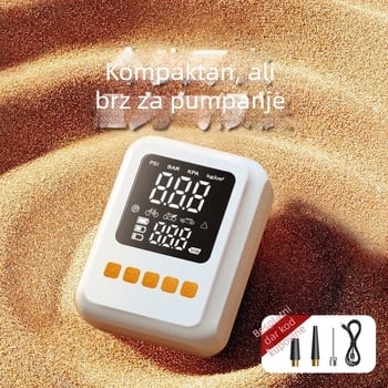 Prijenosna pumpa za automobil s digitalnim zaslonom, 12V, USB punjenje, ABS kućište, protok zraka 50 L/min