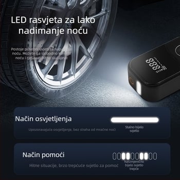 Bežična pumpa za automobil – prenosna pametna električna pumpa za gume, 100 W, 110 V, punjiva, digitalni zaslon, 25 L/min