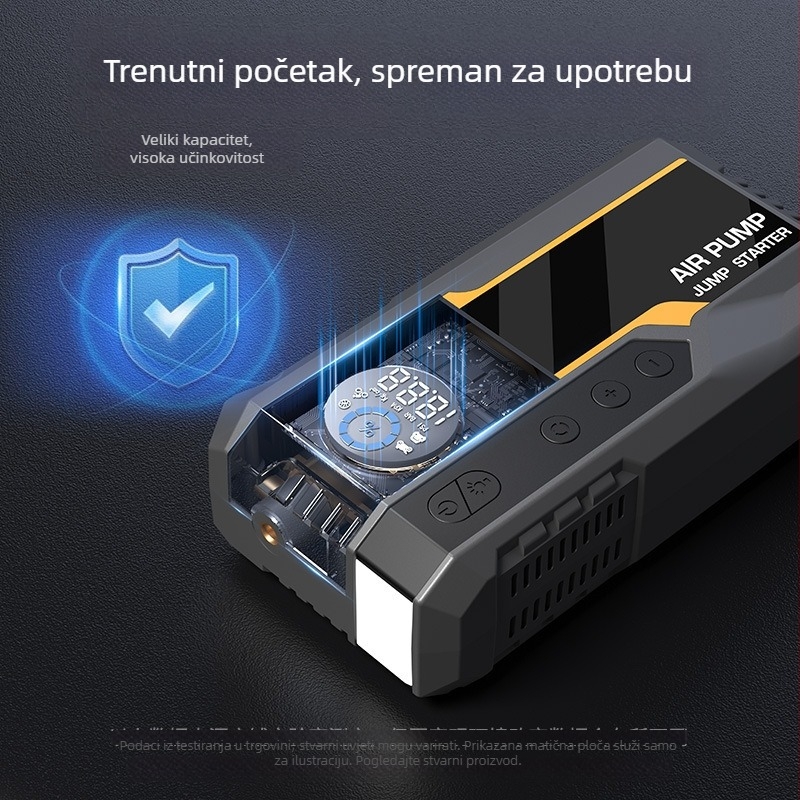 Automobilski kompresor za gume sa funkcijom hitnog pokretanja, sve-u-jednom prijenosna power banka i LED svjetlo