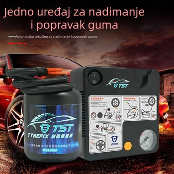 Taiset automobilni inflator s manometrom, kabelska prijenosna pumpa za zrak, 12V, 120W, 35 L/min, duljina kabla 270 cm