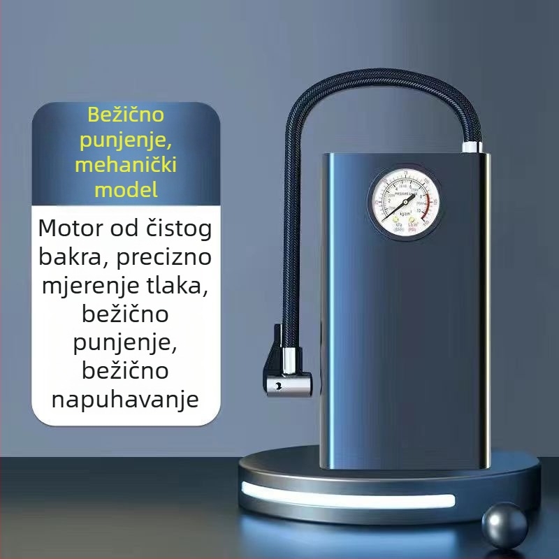 Metalna jednocilindrična pumpa za napuhavanje automobilske gume, USB punjenje i digitalni zaslon