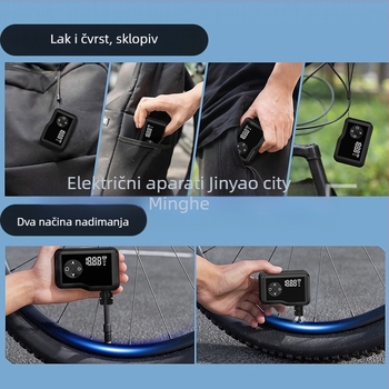 Bezkartični mini pametni digitalni kompresor zraka za automobile, motocikle i bicikle — 12V, punjiva, 25 L/min, 160 g, USB punjenje