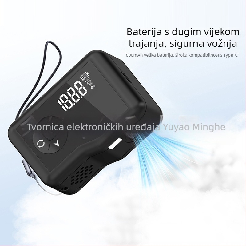 Bezkartični mini pametni digitalni kompresor zraka za automobile, motocikle i bicikle — 12V, punjiva, 25 L/min, 160 g, USB punjenje