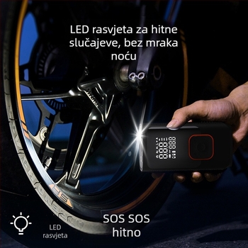 Prijenosna USB pumpa za automobile — bežična, višenamjenska, s LED svjetlom i Power Bank