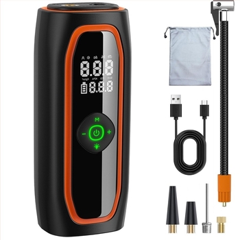 Prijenosna inteligentna bežična pumpa za napuhivanje guma – za automobile i kućnu upotrebu – 12V, 120W, 180 psi, 40 L/min, litij-ionska baterija