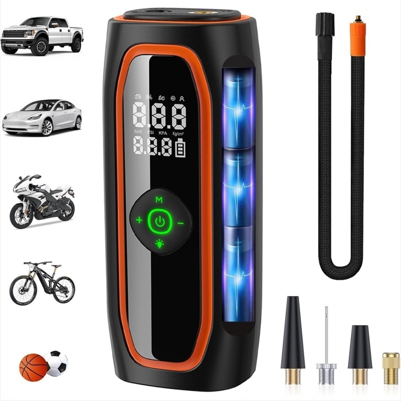 Prijenosna inteligentna bežična pumpa za napuhivanje guma – za automobile i kućnu upotrebu – 12V, 120W, 180 psi, 40 L/min, litij-ionska baterija