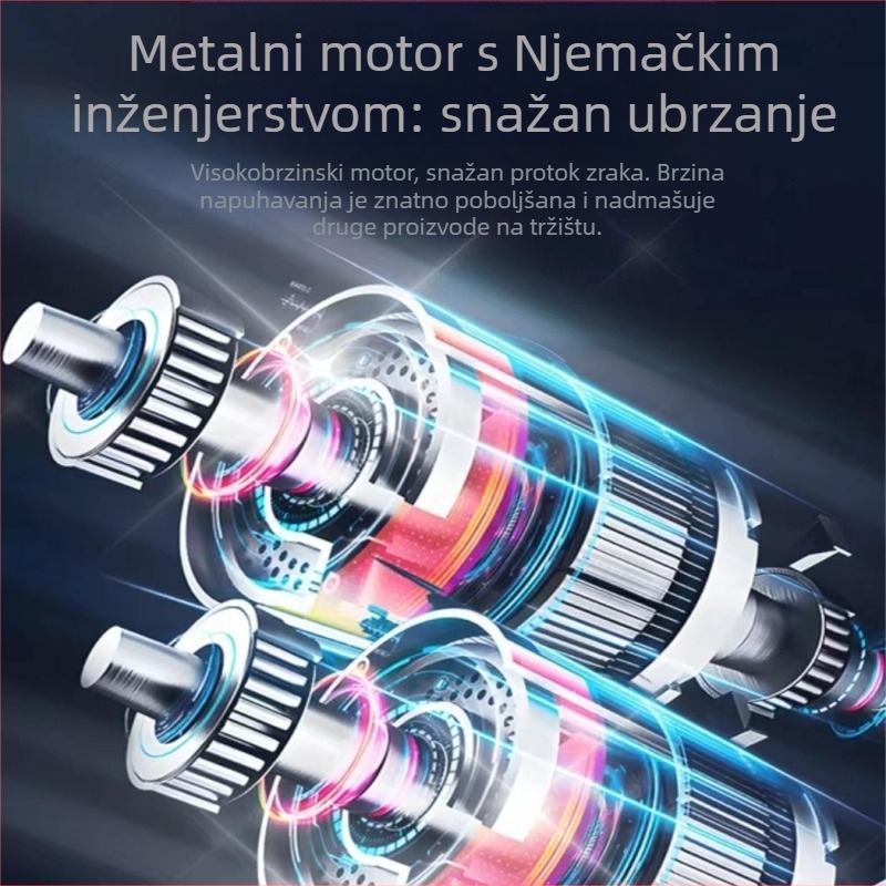 Automobilska hitna pumpa za zrak, prijenosna, bežična, s digitalnim zaslonom, ugrađena litijska baterija, 12V, 120W, 25 L/min
