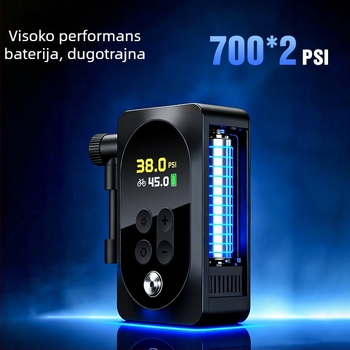 Prijenosna električna pumpa za bicikl s digitalnim zaslonom, 12V litijska baterija, 30 L/min protok zraka, ispod 80W, više od 20 minuta rada