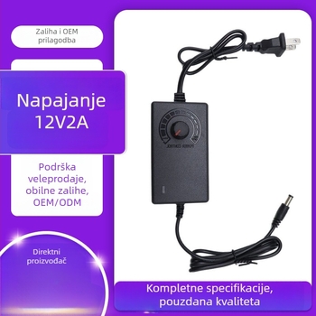 Prilagodljivi adapter napajanja s izlazom 3-12V/3-24V, do 2A, za motore, ventilatore, zračne pumpe, vodene pumpe i LED trake