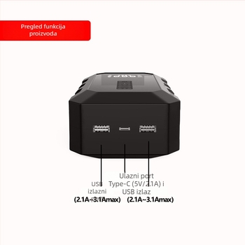 X8 Sve-u-jednom automobilskom starteru i pumpi za zrak s digitalnim zaslonom, 300 psi, više od 70 L/min, 5V
