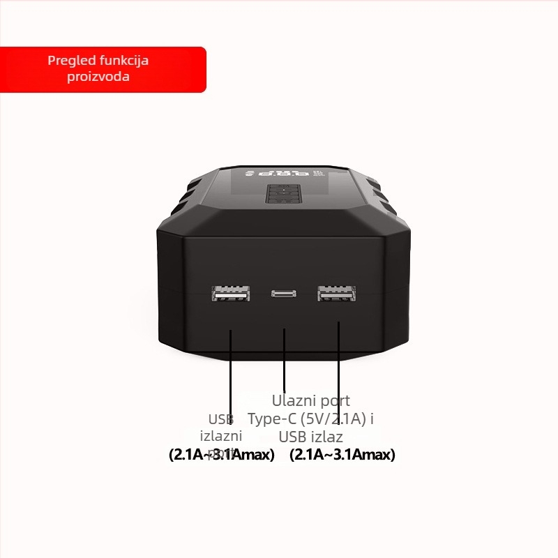 X8 Sve-u-jednom automobilskom starteru i pumpi za zrak s digitalnim zaslonom, 300 psi, više od 70 L/min, 5V