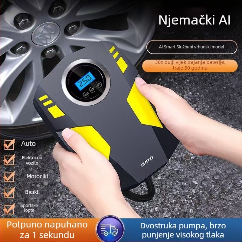 Automobilska pumpa za zrak, 12V električna pumpa za gume s digitalnim zaslonom