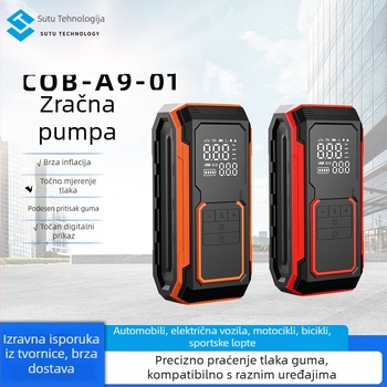 Prijenosna digitalna pumpa za automobile s prikazom na zaslonu, ručna, USB napajanje i bežično punjenje