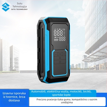 Prijenosna digitalna pumpa za automobile s prikazom na zaslonu, ručna, USB napajanje i bežično punjenje
