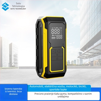 Prijenosna digitalna pumpa za automobile s prikazom na zaslonu, ručna, USB napajanje i bežično punjenje