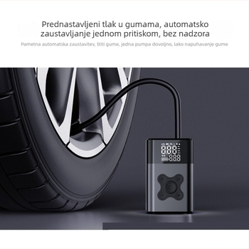 B5 Prijenosna automobilska pumpa s digitalnim prikazom, USB punjenje, 12V, 100W, mjerač tlaka u gumama