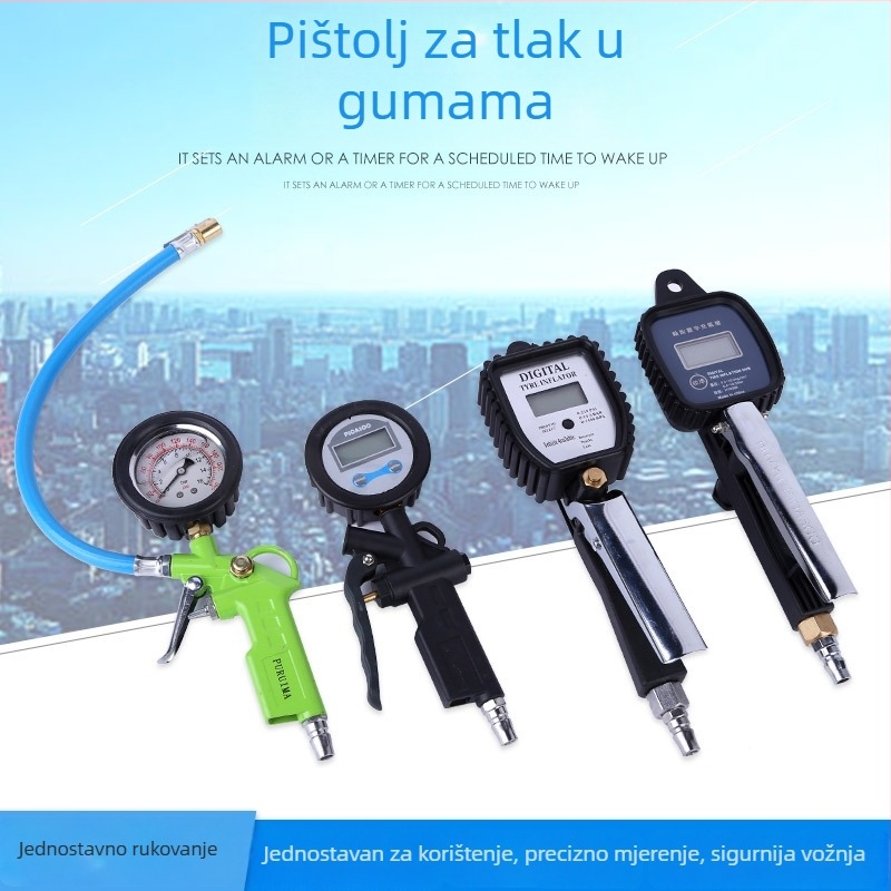 Digitalni manometar za tlak u gumama s barometrom, 0–60 psi