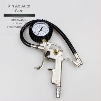 Xin Ao mjerač tlaka za auto s inflacijskom cijevi – aluminij, raspon tlaka 200, različite jedinice, točnost 4