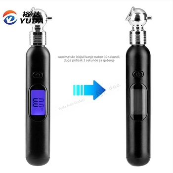 Digitalni tlakomjer za tlak u gumama YD-8855J – raspon 5–100 psi, točnost 1 psi, pozadinsko osvijetljen zaslon, jedinice PSI/BAR/KPA/KG/CM2