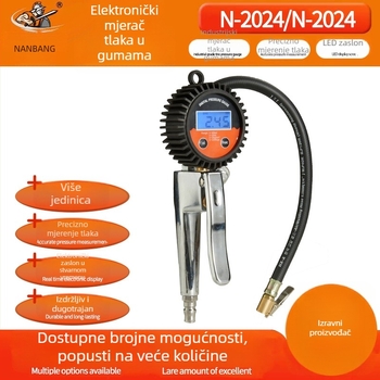 Visoko precizan digitalni manometar za automobile, s pištolom za pumpanje