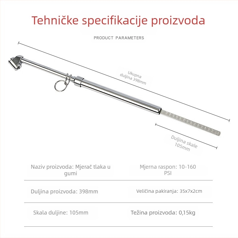 Manometar tlaka u gumama (Marka: Musen Hall; Težina: 0.15 kg)