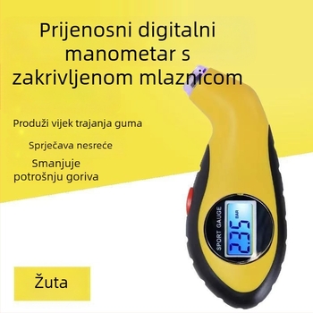 Digitalni mjerač tlaka u gumama a1003 – Town Head, PP kućište, digitalni zaslon, pozadinsko osvjetljenje