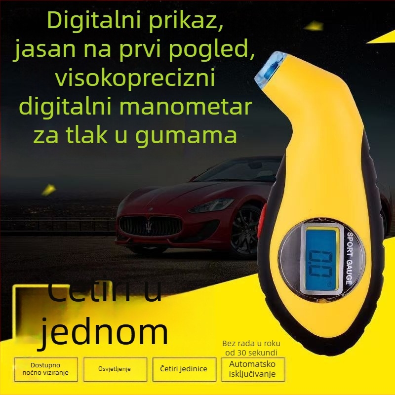 Digitalni mjerač tlaka u gumama a1003 – Town Head, PP kućište, digitalni zaslon, pozadinsko osvjetljenje